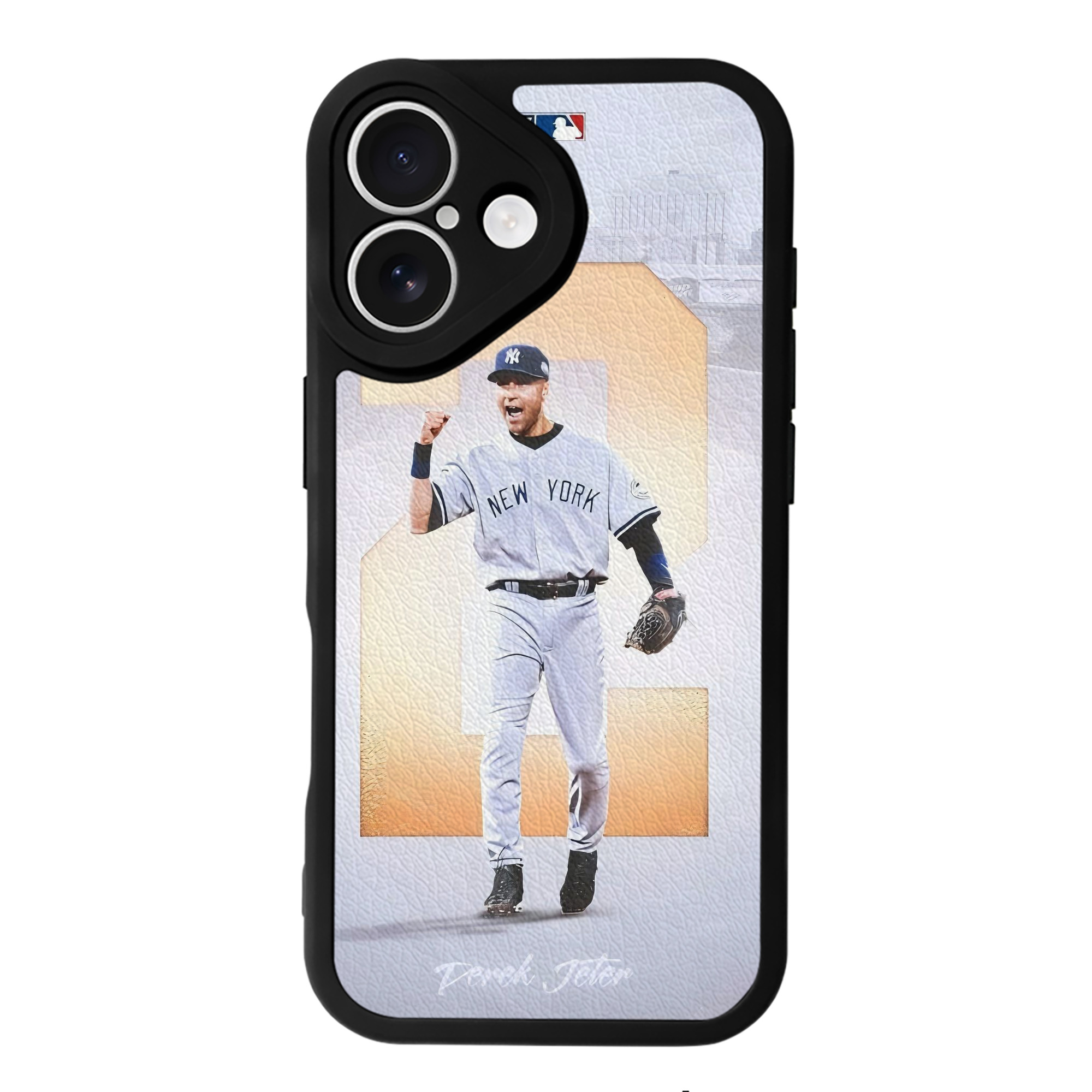 Derek Jeter 112 IPhone 16 Silicone Leather Case – UV Print, Lambskin Texture – Perfect Fit, Wireless Charging Compatible, Scratch Resistant, Precise Cutouts – Stylish Protection For IPhone 16